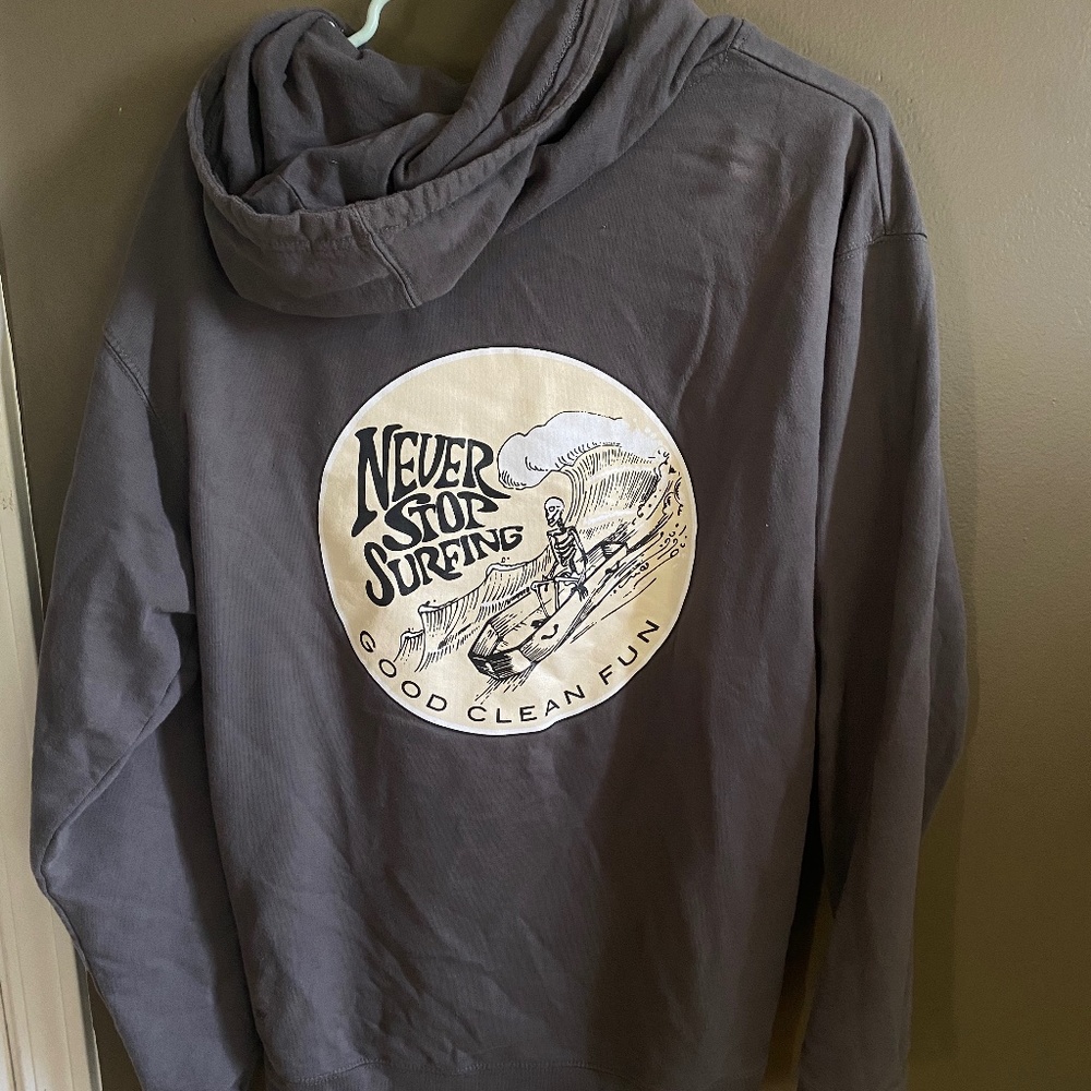 vintage grey surf hoodie sweater Medium oversized